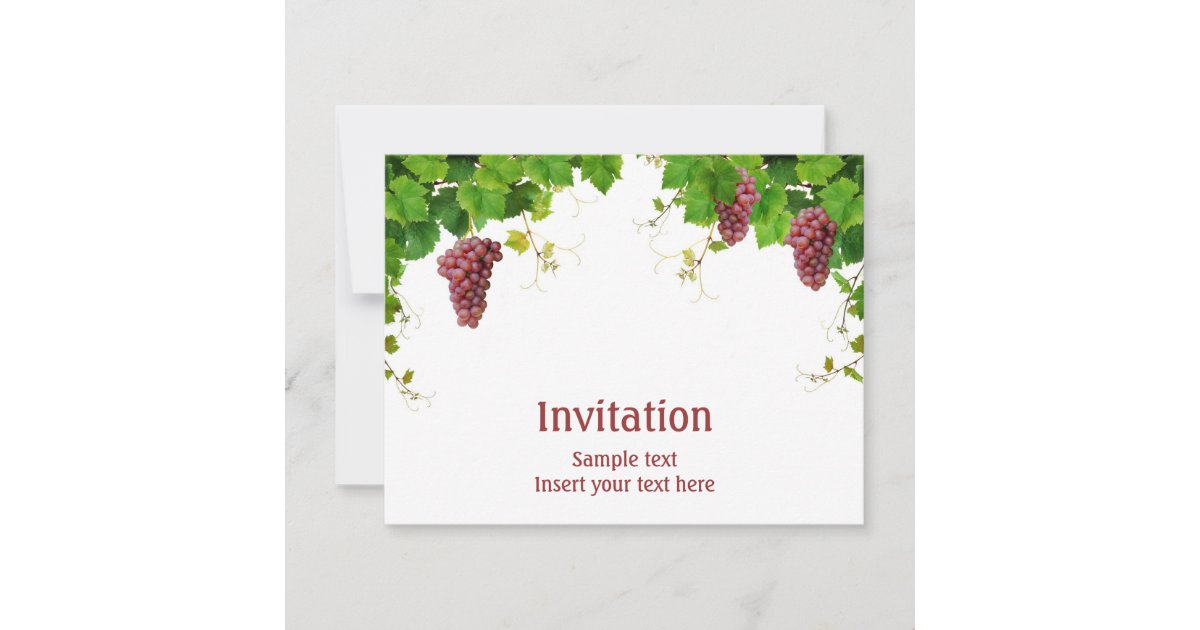Invitation with grapevine decoration Zazzle