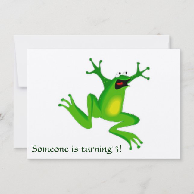 Invitation with Green Frog and Text (Front)