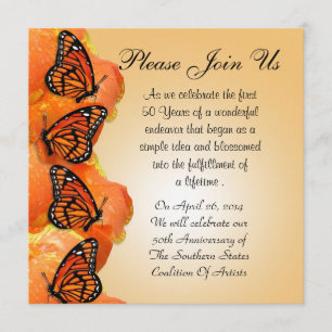 Invitation with Monarch Butterflies for any event