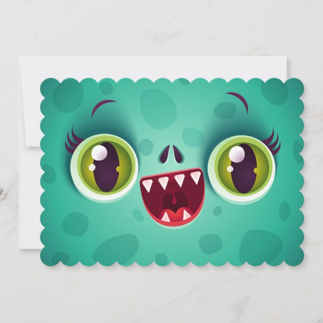 Invitation with monster or zombie for Halloween (Front)