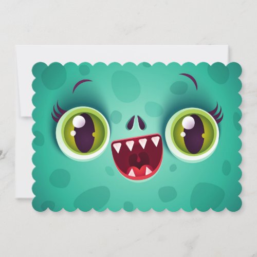 Invitation with monster or zombie for Halloween