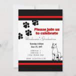 Invitation With Pather/cougar/puma Black And Red at Zazzle
