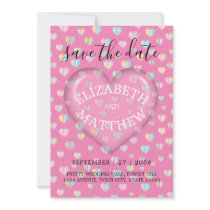 Invitation with Pink Heart and Speckles Template