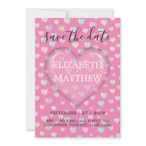 Invitation with Pink Heart and Speckles Template