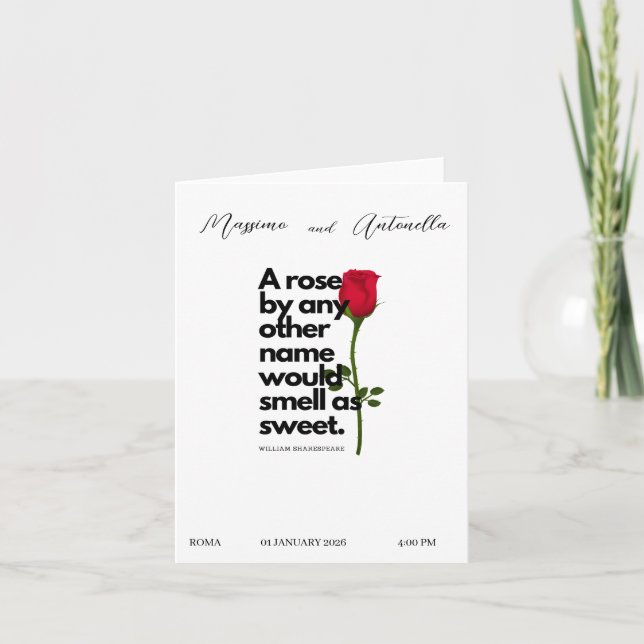 INVITATION WITH POETRY BY WILLIAM SHAKESPEARE (Front)