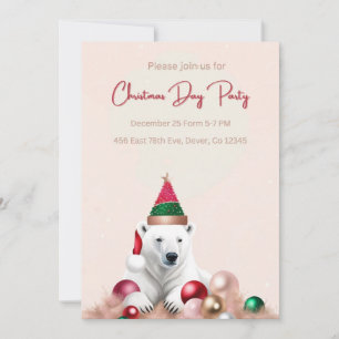Invitation with Polar Bear Design Invitation