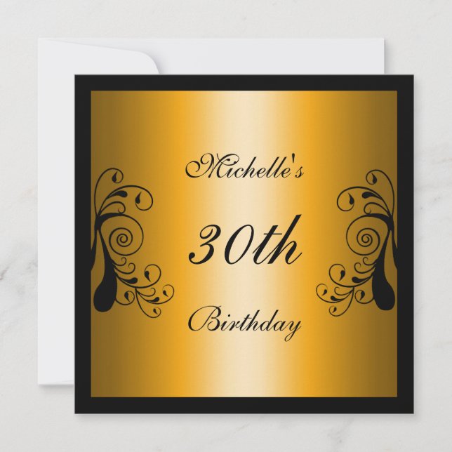 Invitation Yellow & Black Floral (Front)