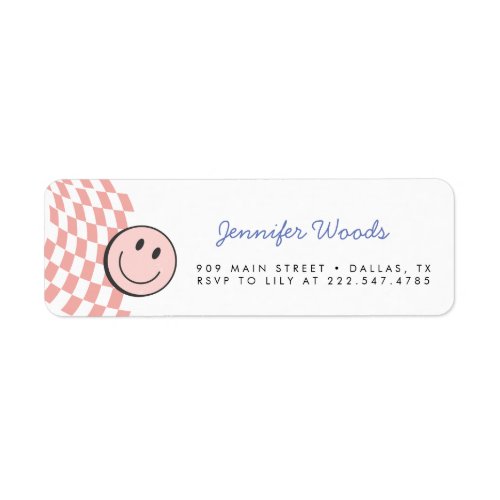 InvitationCool One Girls First Birthday Checkered Label