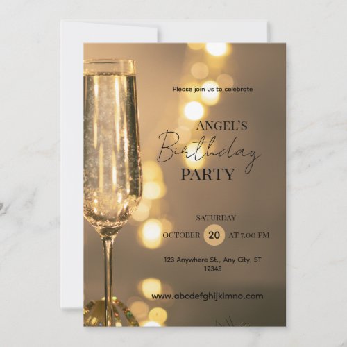 InvitationElegant Champagne Birthday Party Invitat