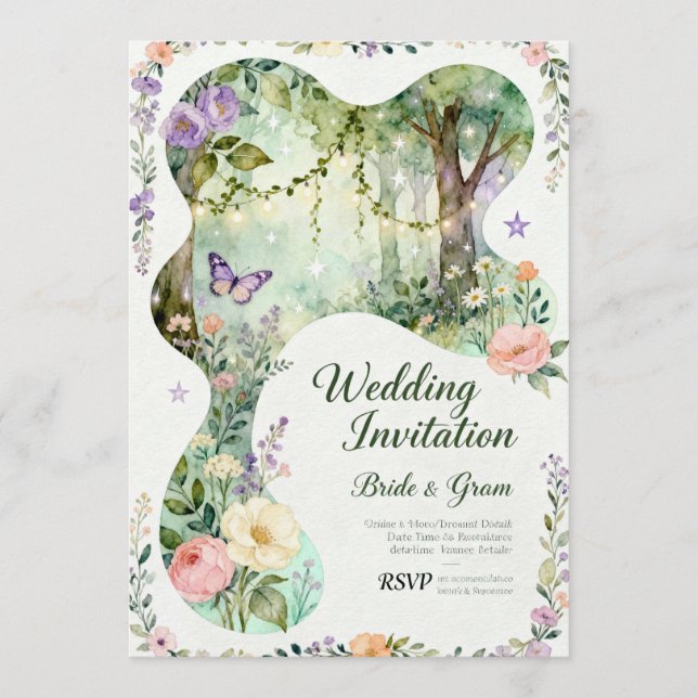 InvitationNature’s Romance – Botanical Wedding Inv Invitation (Front)