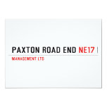 PAXTON ROAD END  Invitations
