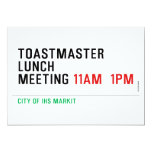 TOASTMASTER LUNCH MEETING  Invitations