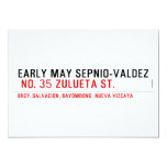 EARLY MAY SEPNIO-VALDEZ   Invitations