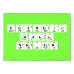 Periodic
 Table
 Writer  Invitations