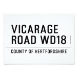 VICARAGE ROAD  Invitations