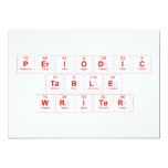 Periodic
 Table
 Writer  Invitations