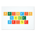 Periodic
 Table
 Writer  Invitations