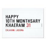 Happy 10th Monthsary Khaeram  Invitations