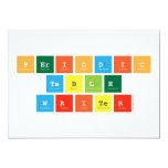 Periodic
 Table
 Writer  Invitations