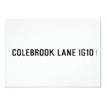 COLEBROOK LANE  Invitations