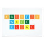 Periodic
 Table
 Writer  Invitations