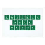 Periodic
 Table
 Writer  Invitations