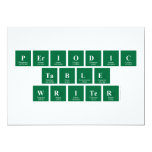 Periodic
 Table
 Writer  Invitations