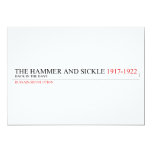 the hammer and sickle  Invitations