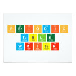 Periodic
 Table
 Writer  Invitations