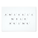 Periodic
 Table
 Writer  Invitations