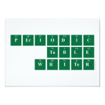 Periodic
 Table
 Writer  Invitations