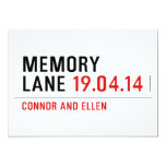 MEMORY LANE  Invitations
