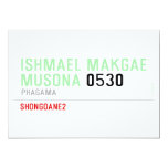 ISHMAEL MAKGAE MUSONA  Invitations