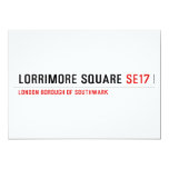 Lorrimore Square  Invitations