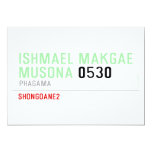 ISHMAEL MAKGAE MUSONA  Invitations