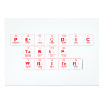 Periodic
 Table
 Writer  Invitations