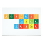 Periodic
 Table
 Writer  Invitations