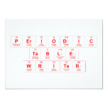 Periodic
 Table
 Writer  Invitations