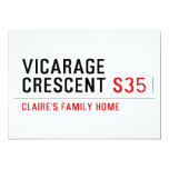 Vicarage Crescent  Invitations