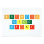 Periodic
 Table
 Writer  Invitations