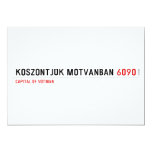 Köszöntjük Mótvánban  Invitations