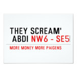 THEY SCREAM'  ABDI  Invitations