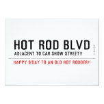 Hot Rod Blvd  Invitations