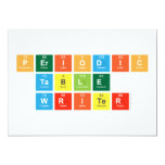 Periodic
 Table
 Writer  Invitations
