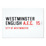 Westminster English  Invitations