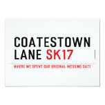 Coatestown Lane  Invitations