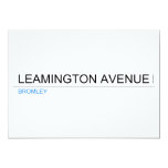 Leamington Avenue  Invitations