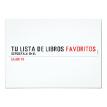 tu LISTA DE libros  Invitations