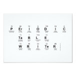 Periodic
 Table
 Writer  Invitations
