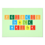 Periodic
 Table
 Writer  Invitations